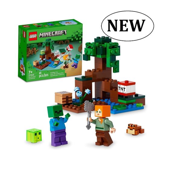 NEW LEGO MINECRAFT SWAMP ADVENTURE 21240  Zombie Alex Frog Slime Building Set - Picture 4 of 10